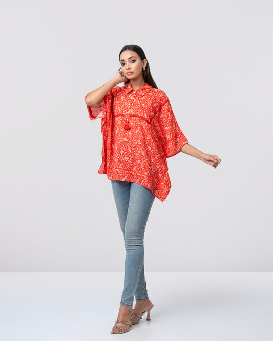 Regular Fit All Over Printed Top – Mystika