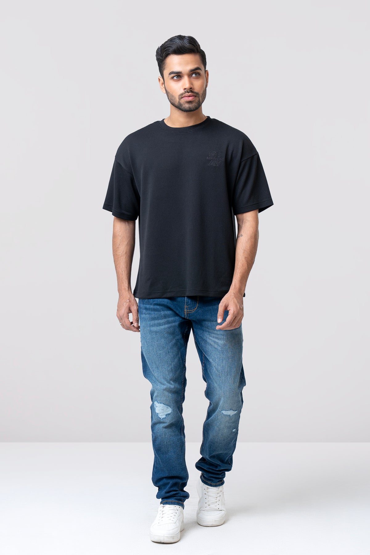Oversized Fit Jacquard T-Shirt