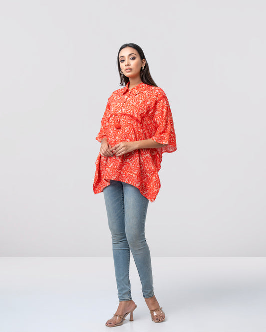 Regular Fit All Over Printed Top – Mystika