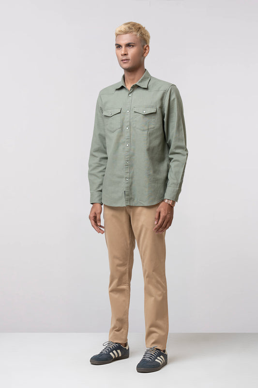 Regular Fit Solid Casual Shirt