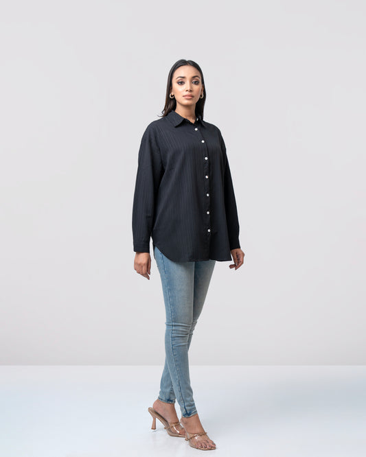 Relaxed fit Dobby textured casual shirt