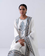 Relaxed Fit Embroidered Three-Piece Formal Ethnic Set