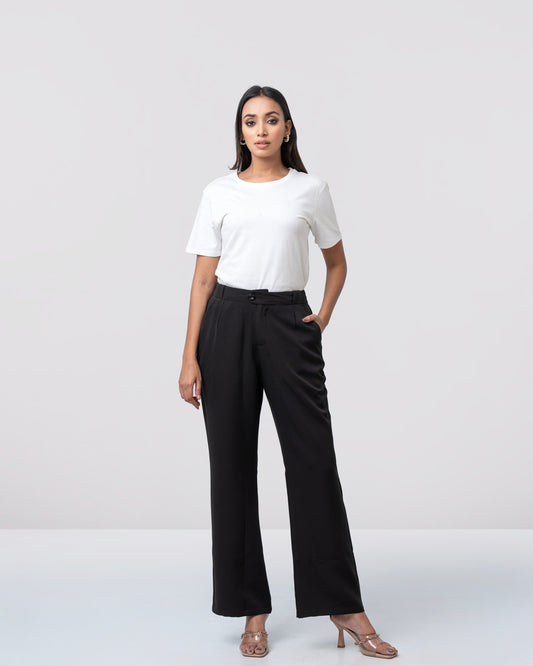 Straight fit twill pant