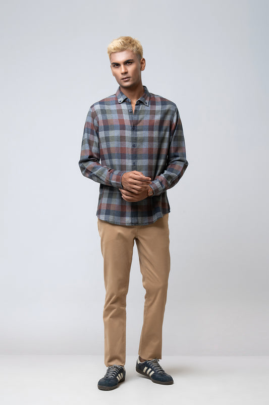 Regular Fit Checkered Casual Shirt