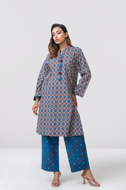Relaxed Fit Printed Two-Piece Ethnic Set