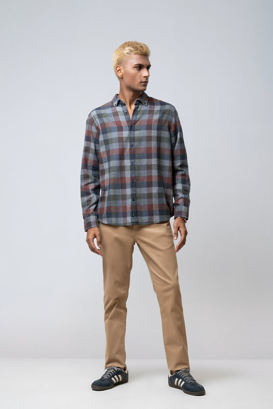 Regular Fit Checkered Casual Shirt