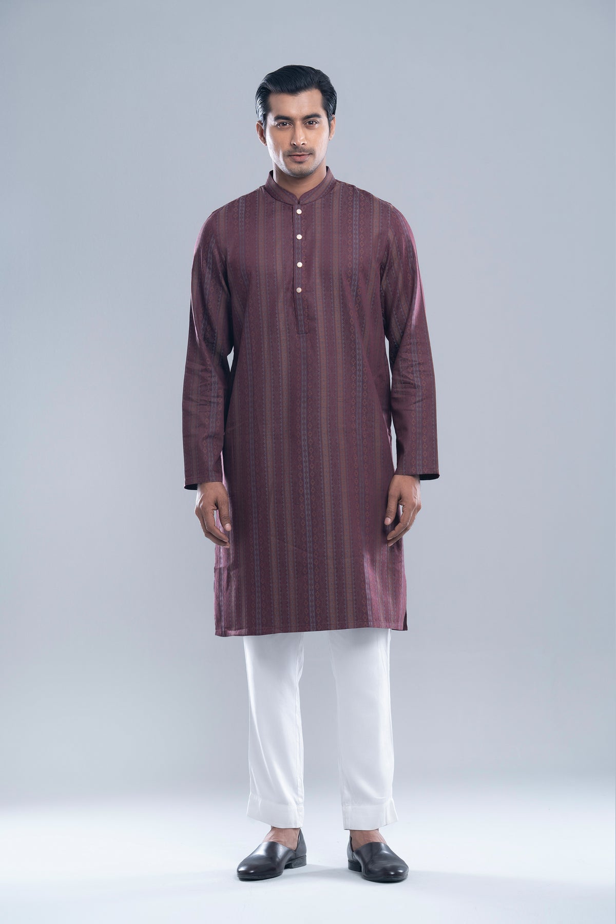 Regular Fit Jacquard Cotton Semi-Formal Panjabi