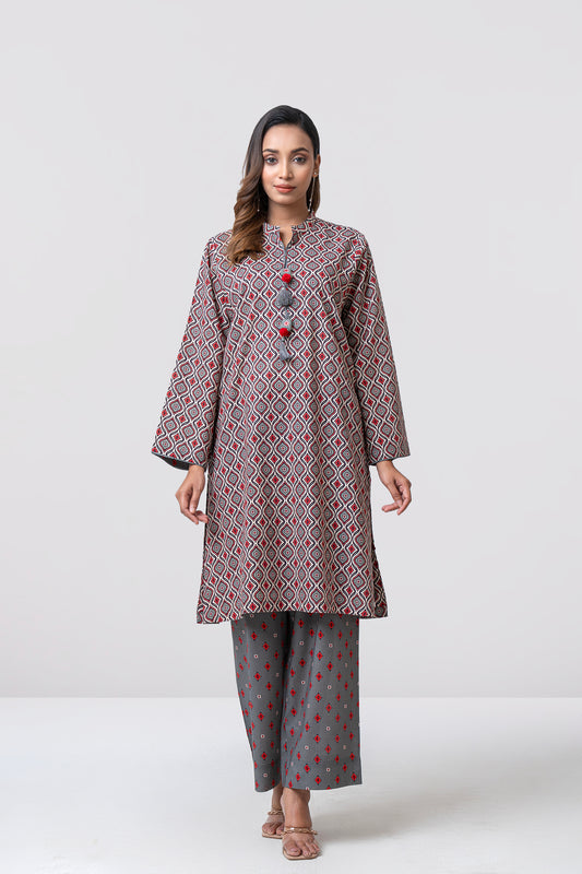 Relaxed Fit Printed Two-Piece Ethnic Set