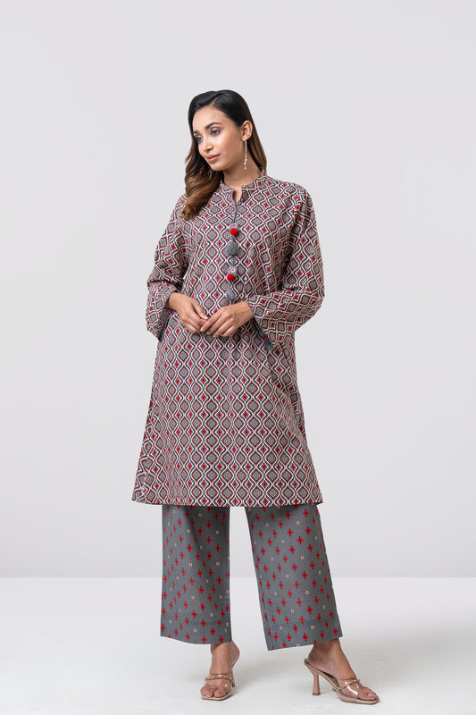 Relaxed Fit Printed Two-Piece Ethnic Set