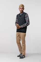 Regular Fit Single Jersey Knit Sweater Vest