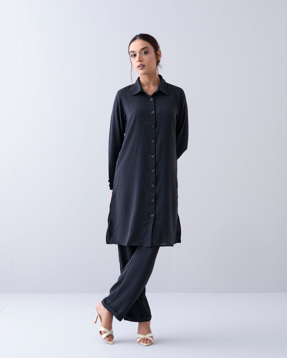 Mystika Pinstripe Two-Piece Set