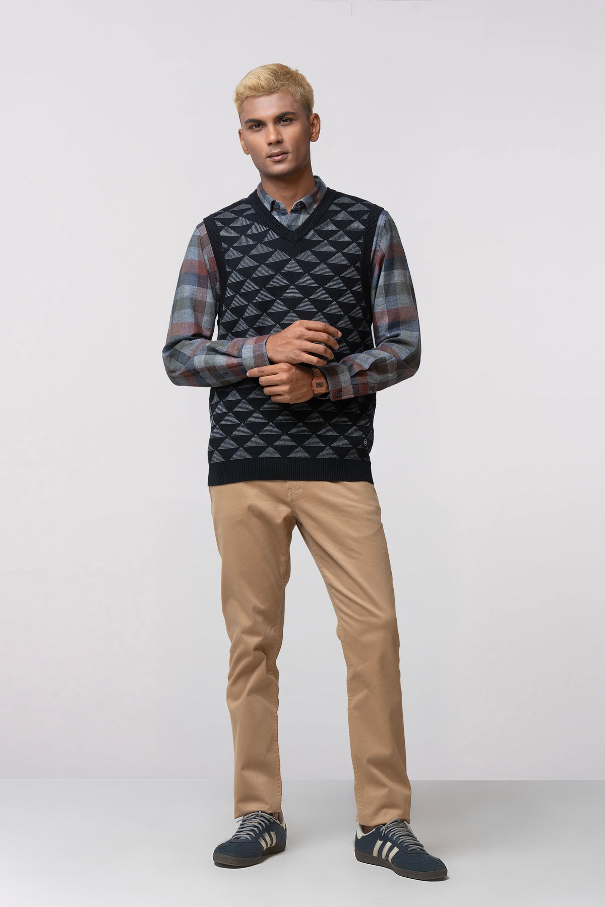 Regular Fit Single Jersey Knit Sweater Vest