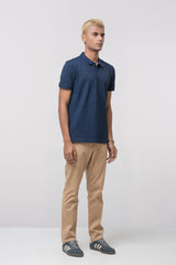 Regular Fit Indigo Tie-Dye Polo