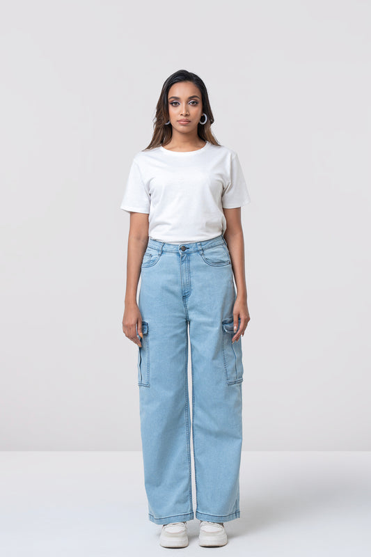 Wide-Leg High-Waist Denim