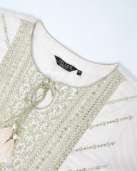 Smart Fit Embellished Two-Piece Formal Ethnic Set with Organza Dupatta
