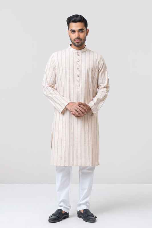 Regular Fit Cotton-Linen Blended Panjabi
