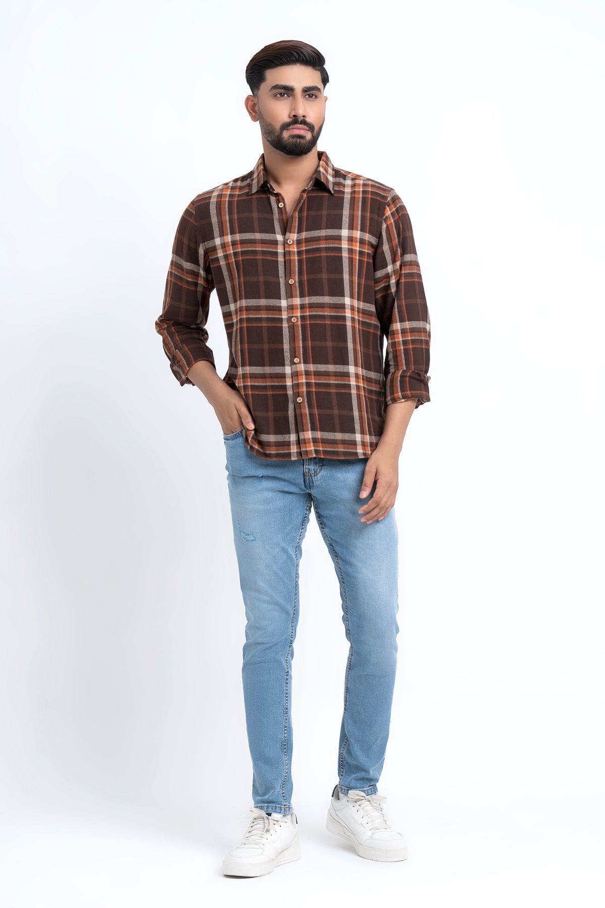 Regular Fit Checkered Casual Shirt
