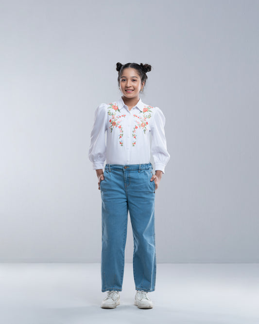 Junior Girls' Denim Bottom (10-14 Years)