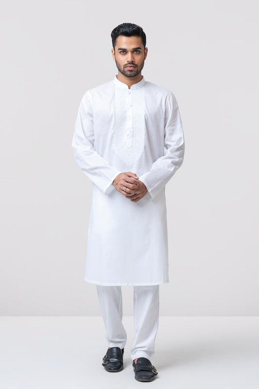 Regular Fit Embroidered Semi-Formal Panjabi