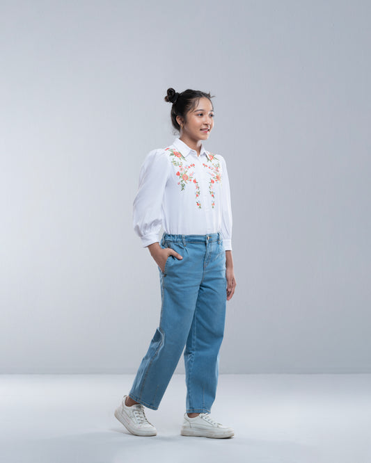 Junior Girls' Denim Bottom (10-14 Years)
