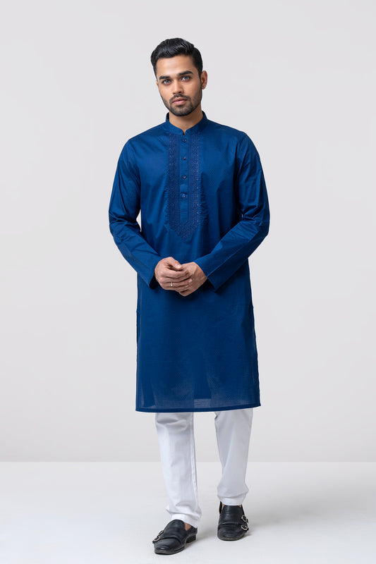 Regular Fit Embroidered Semi-Formal Panjabi
