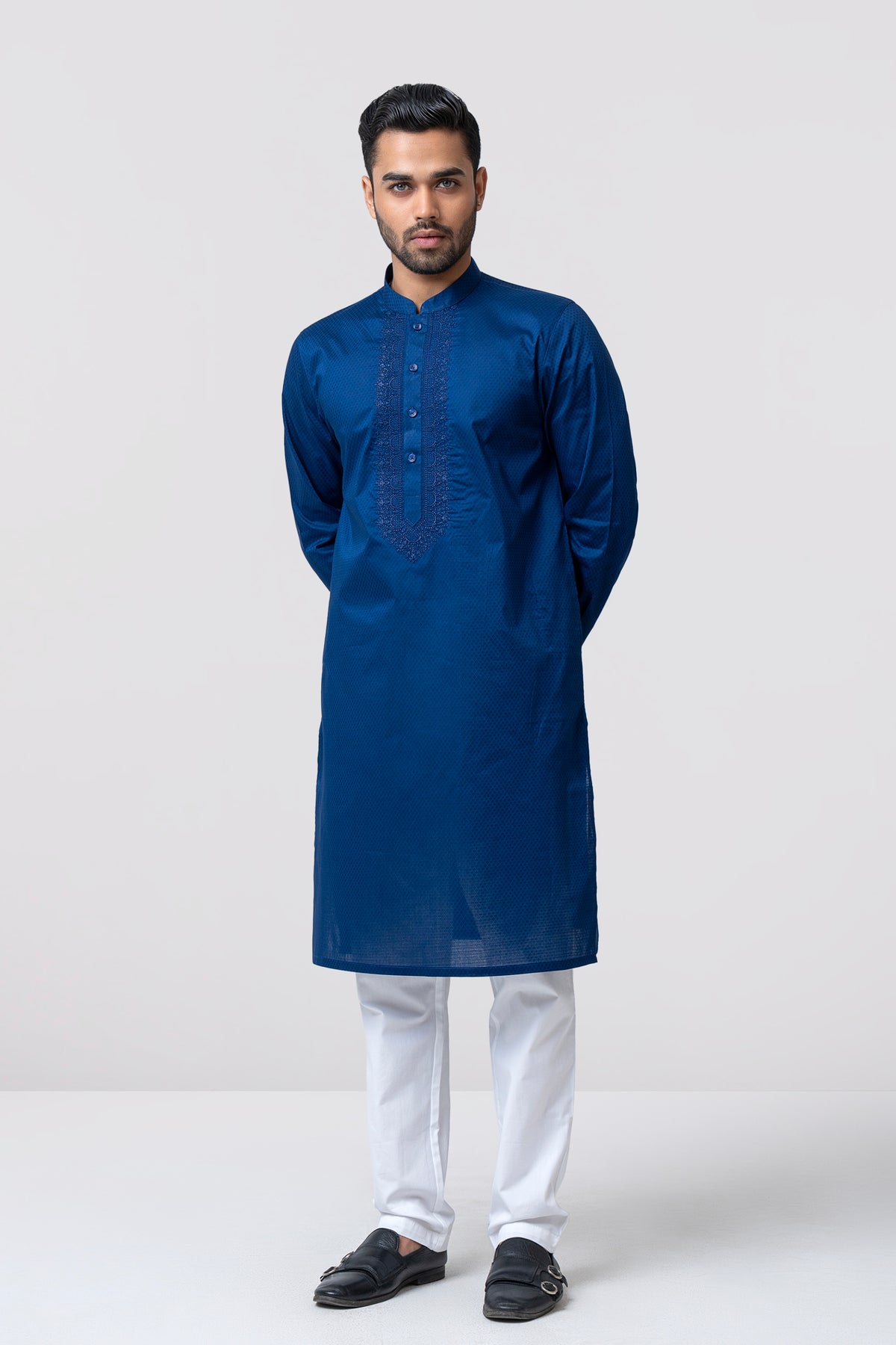 Regular Fit Embroidered Semi-Formal Panjabi