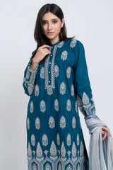 Relaxed Fit Embroidered Three-Piece Lawn