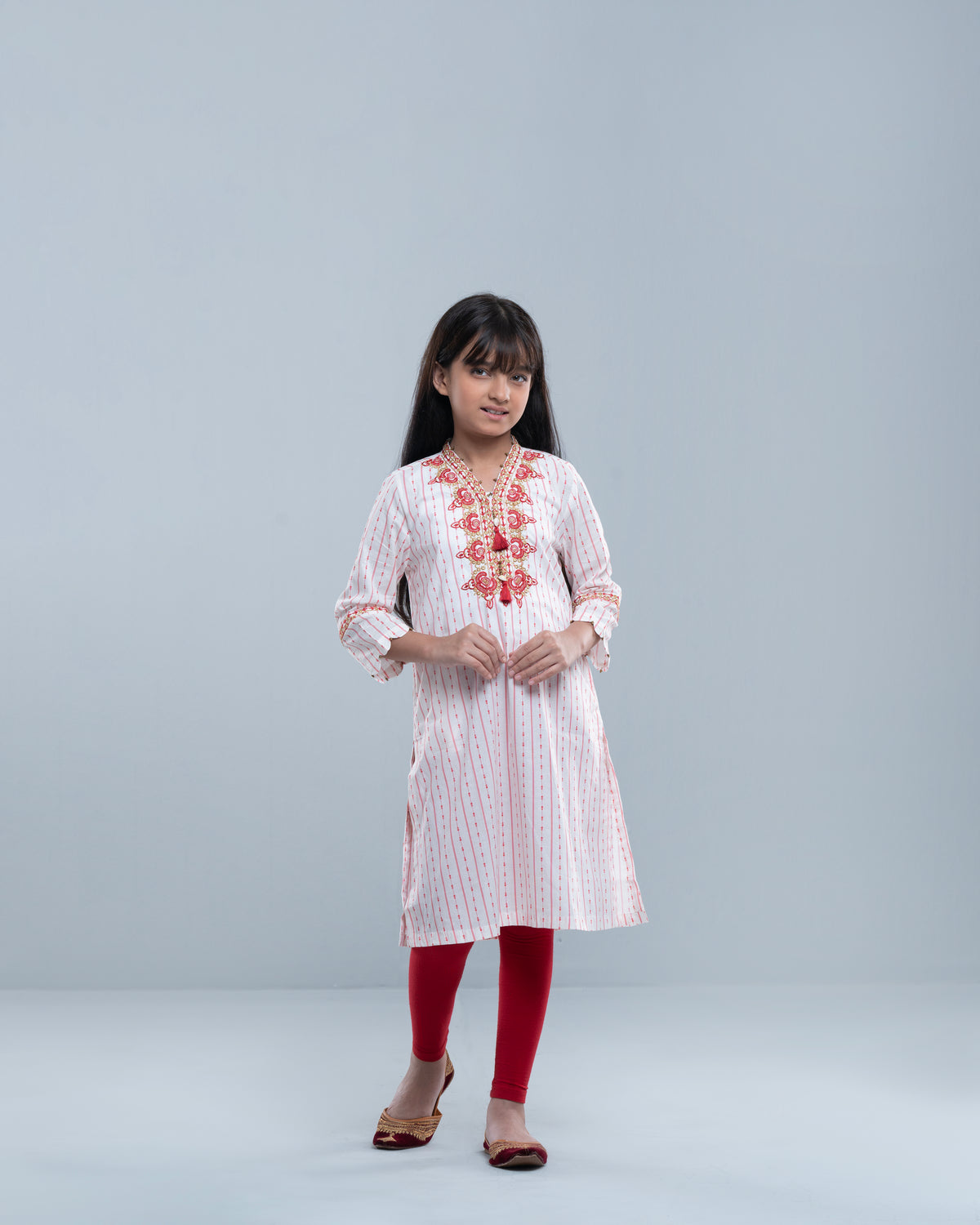 Girls' Embroidered Ethnic Kurti (6-8 Years)