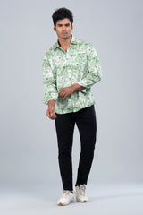 Regular Fit Abstract Texture Printed Casual Shirt