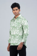 Regular Fit Abstract Texture Printed Casual Shirt