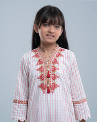 Junior Girls' Embroidered Ethnic Kurti (10-14 Years)