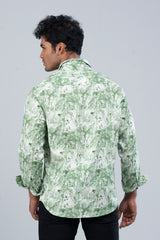 Regular Fit Abstract Texture Printed Casual Shirt