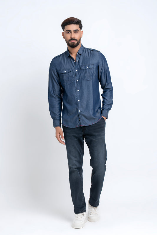 Regular Fit Denim Casual Shirt