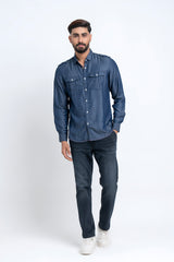 Regular Fit Denim Casual Shirt