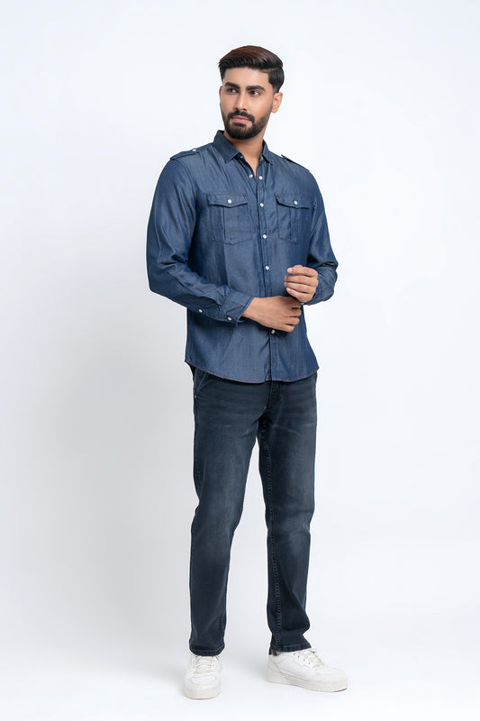 Regular Fit Denim Casual Shirt