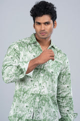 Regular Fit Abstract Texture Printed Casual Shirt
