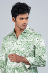Regular Fit Abstract Texture Printed Casual Shirt
