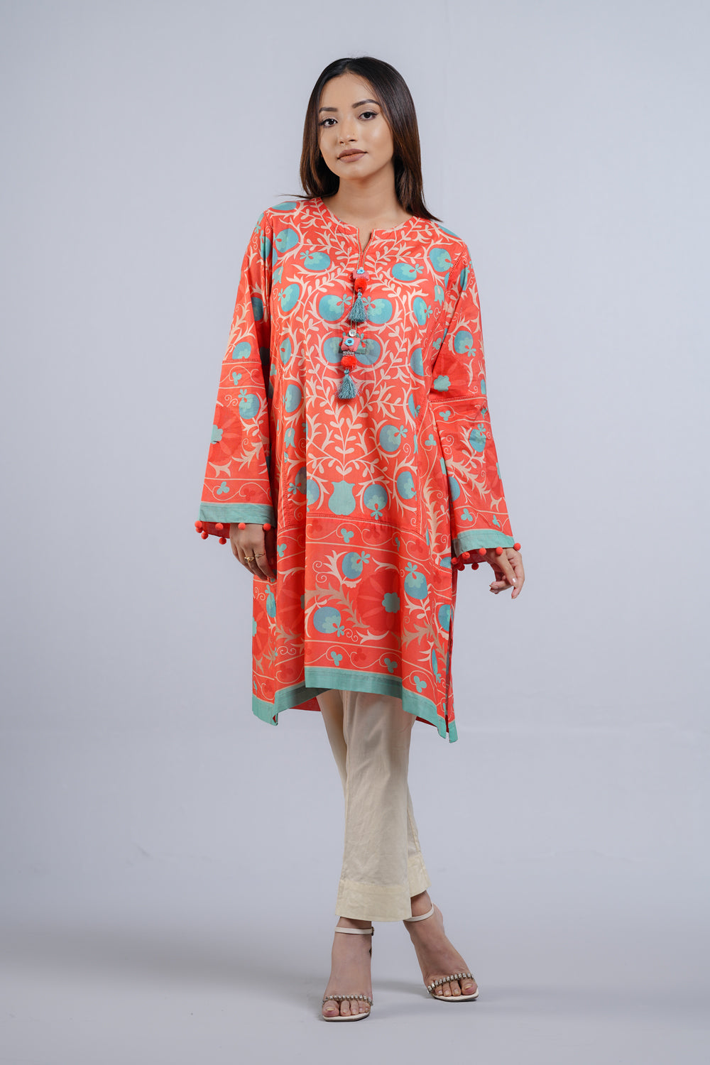 Relaxed Fit Mid-Length Printed Lawn Kurta