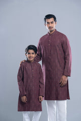 Regular Fit Jacquard Cotton Semi-Formal Panjabi