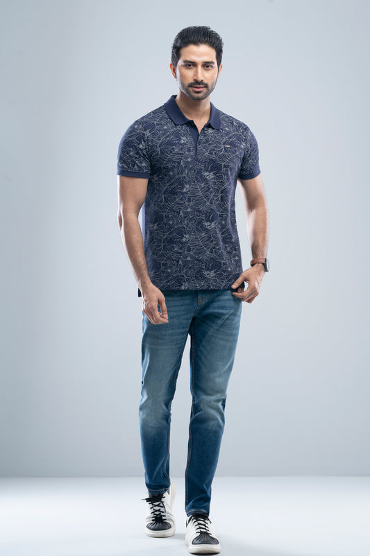 Regular Fit Rotary Printed Polo Shirt