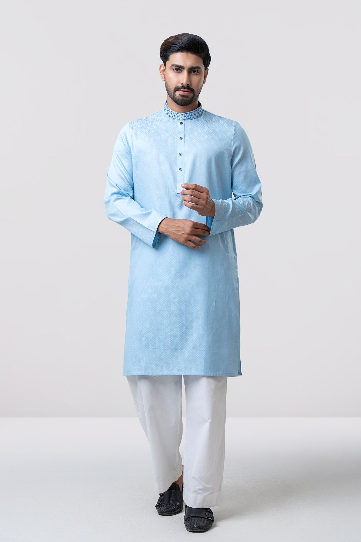 Regular Fit Embroidered Semi-Formal Panjabi