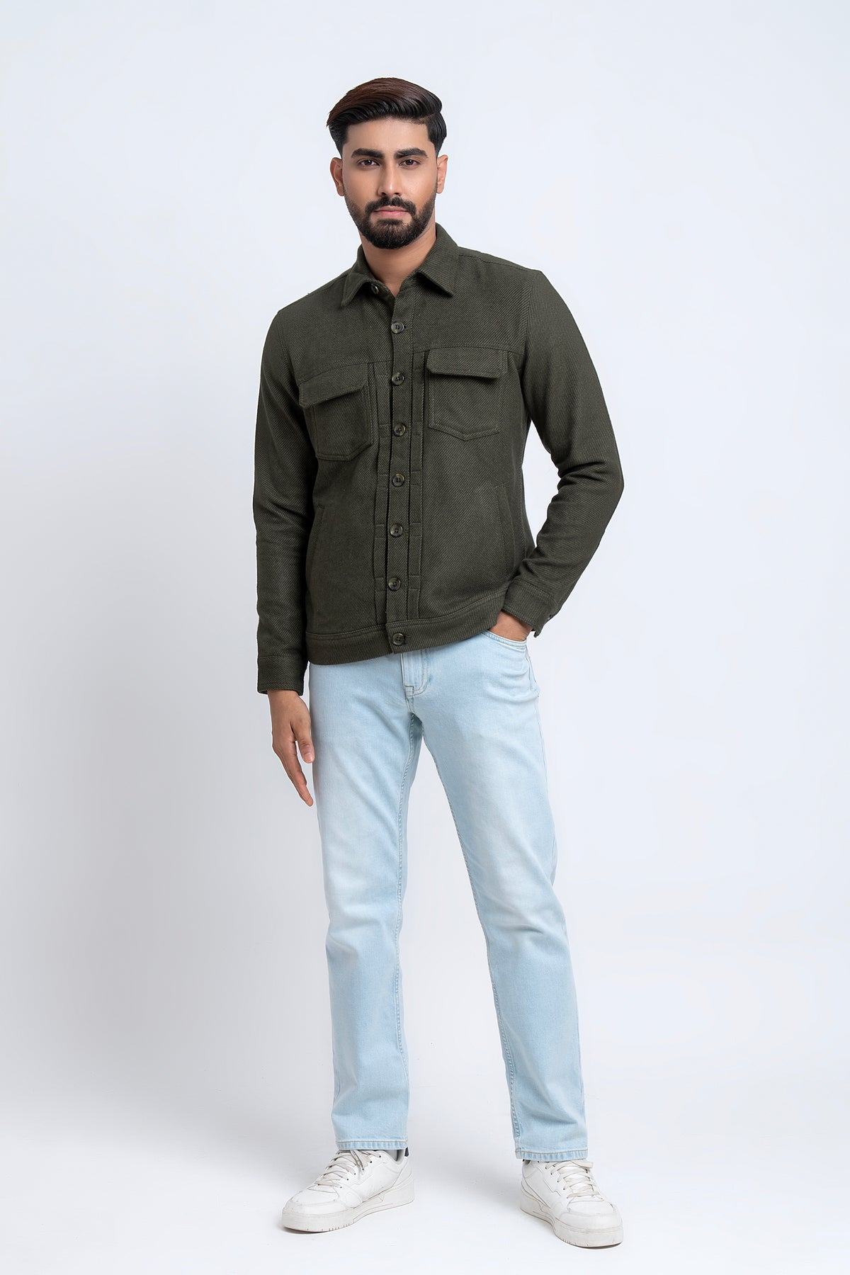 Regular Fit Twill Shacket