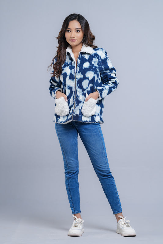 Denim Fur-Lined Jacket