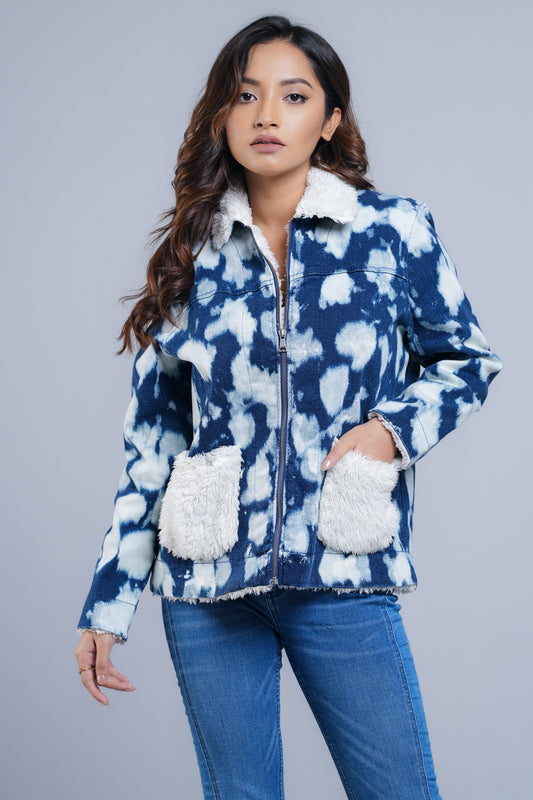 Denim Fur-Lined Jacket