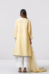 Smart Fit Embellished Two-Piece Formal Ethnic Set with Organza Dupatta