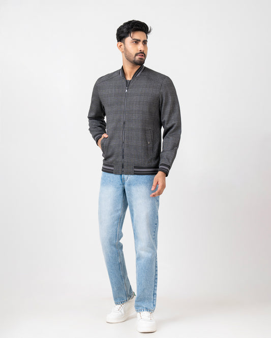 Regular Fit Knitted Bomber Jacket