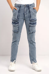 Regular Fit Fashion Denim with Cargo Patch Pocket