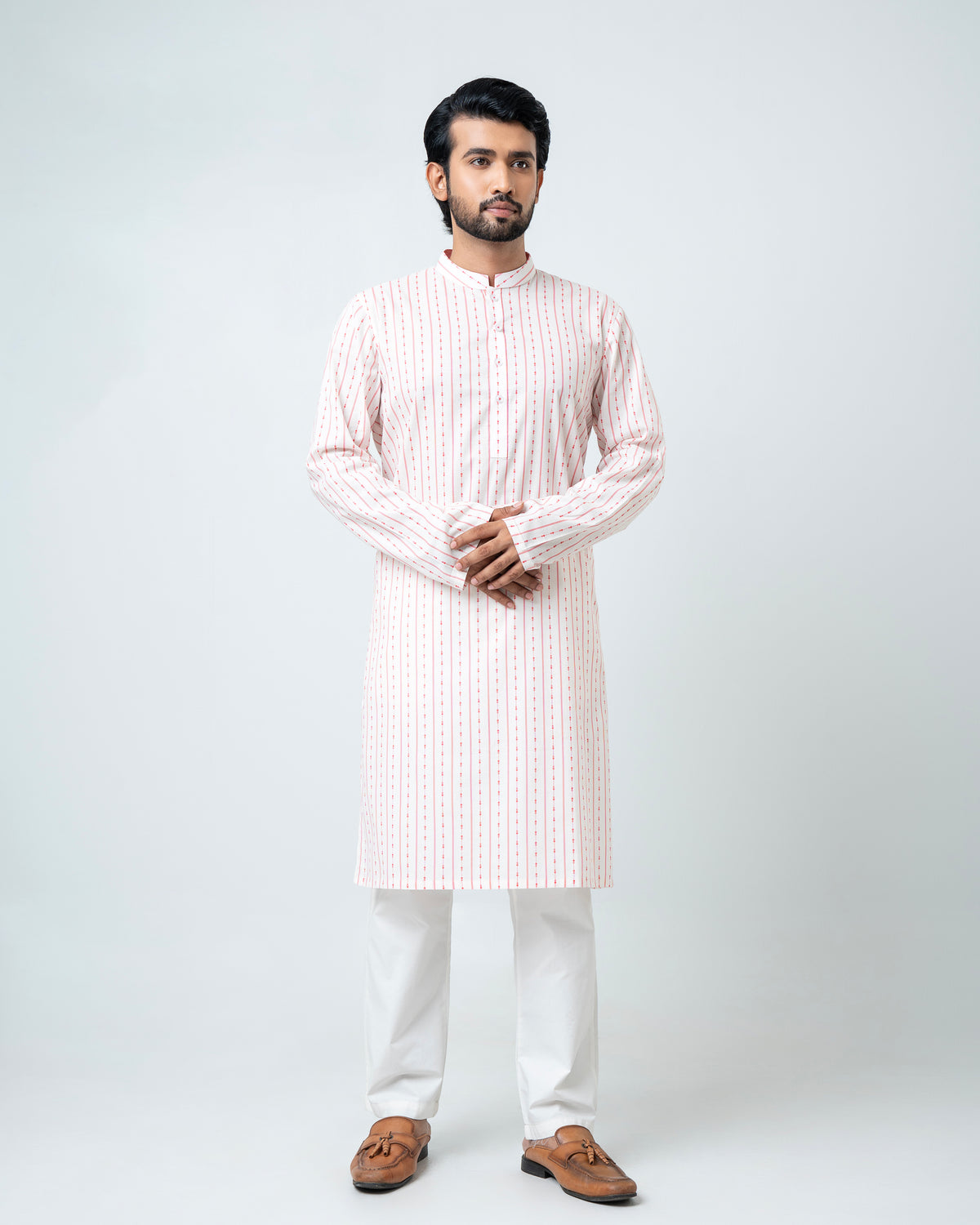 Regular Fit Stripe-Printed Panjabi