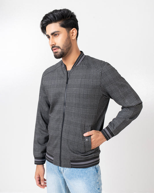 Regular Fit Knitted Bomber Jacket