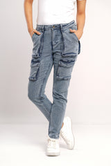 Regular Fit Fashion Denim with Cargo Patch Pocket